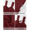 imageZESICA Womens Sleeveless V Neck Jumpsuits Summer Casual Loose One Piece Overalls Oversized Wide Leg Rompers with PocketsWine
