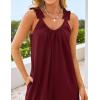 imageZESICA Womens Sleeveless V Neck Jumpsuits Summer Casual Loose One Piece Overalls Oversized Wide Leg Rompers with PocketsWine