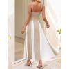 imageZESICA Womens Spaghetti Strap Maxi Dress 2025 Summer Sleeveless Color Block A Line Flowy Party DressesAlmond