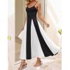 imageZESICA Womens Spaghetti Strap Maxi Dress 2025 Summer Sleeveless Color Block A Line Flowy Party DressesBlack