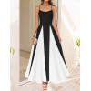 imageZESICA Womens Spaghetti Strap Maxi Dress 2025 Summer Sleeveless Color Block A Line Flowy Party DressesBlack