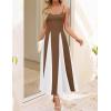 imageZESICA Womens Spaghetti Strap Maxi Dress 2025 Summer Sleeveless Color Block A Line Flowy Party DressesBrown