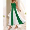 imageZESICA Womens Spaghetti Strap Maxi Dress 2025 Summer Sleeveless Color Block A Line Flowy Party DressesGreen