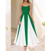 imageZESICA Womens Spaghetti Strap Maxi Dress 2025 Summer Sleeveless Color Block A Line Flowy Party DressesGreen