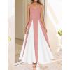 imageZESICA Womens Spaghetti Strap Maxi Dress 2025 Summer Sleeveless Color Block A Line Flowy Party DressesPink