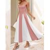 imageZESICA Womens Spaghetti Strap Maxi Dress 2025 Summer Sleeveless Color Block A Line Flowy Party DressesPink