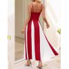 imageZESICA Womens Spaghetti Strap Maxi Dress 2025 Summer Sleeveless Color Block A Line Flowy Party DressesRed