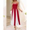 imageZESICA Womens Spaghetti Strap Maxi Dress 2025 Summer Sleeveless Color Block A Line Flowy Party DressesRed
