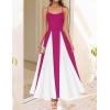 imageZESICA Womens Spaghetti Strap Maxi Dress 2025 Summer Sleeveless Color Block A Line Flowy Party DressesRose