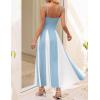 imageZESICA Womens Spaghetti Strap Maxi Dress 2025 Summer Sleeveless Color Block A Line Flowy Party DressesSky