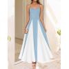 imageZESICA Womens Spaghetti Strap Maxi Dress 2025 Summer Sleeveless Color Block A Line Flowy Party DressesSky