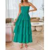 imageZESICA Womens Summer Boho Strapless Maxi Dress 2025 Casual Sleeveless Off Shoulder Smocked Tiered Beach Long SundressPeacock