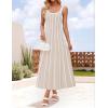 imageZESICA Womes Summer Sleeveless Striped Midi Dress 2025 Knit Casual Elegant A Line Swing Long DressesApricot