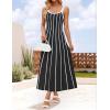 imageZESICA Womes Summer Sleeveless Striped Midi Dress 2025 Knit Casual Elegant A Line Swing Long DressesBlack