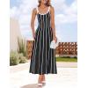 imageZESICA Womes Summer Sleeveless Striped Midi Dress 2025 Knit Casual Elegant A Line Swing Long DressesBlack