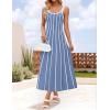 imageZESICA Womes Summer Sleeveless Striped Midi Dress 2025 Knit Casual Elegant A Line Swing Long DressesDusty Blue