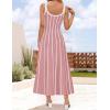 imageZESICA Womes Summer Sleeveless Striped Midi Dress 2025 Knit Casual Elegant A Line Swing Long DressesDusty Pink
