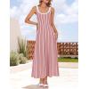 imageZESICA Womes Summer Sleeveless Striped Midi Dress 2025 Knit Casual Elegant A Line Swing Long DressesDusty Pink