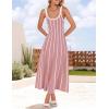imageZESICA Womes Summer Sleeveless Striped Midi Dress 2025 Knit Casual Elegant A Line Swing Long DressesDusty Pink