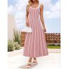 imageZESICA Womes Summer Sleeveless Striped Midi Dress 2025 Knit Casual Elegant A Line Swing Long DressesDusty Pink