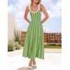 imageZESICA Womes Summer Sleeveless Striped Midi Dress 2025 Knit Casual Elegant A Line Swing Long DressesLight Green