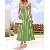imageZESICA Womes Summer Sleeveless Striped Midi Dress 2025 Knit Casual Elegant A Line Swing Long DressesLight Green