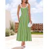 imageZESICA Womes Summer Sleeveless Striped Midi Dress 2025 Knit Casual Elegant A Line Swing Long DressesLight Green