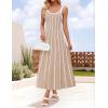 imageZESICA Womes Summer Sleeveless Striped Midi Dress 2025 Knit Casual Elegant A Line Swing Long DressesOatmeal