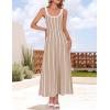 imageZESICA Womes Summer Sleeveless Striped Midi Dress 2025 Knit Casual Elegant A Line Swing Long DressesOatmeal