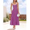 imageZESICA Womes Summer Sleeveless Striped Midi Dress 2025 Knit Casual Elegant A Line Swing Long DressesPlum