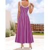 imageZESICA Womes Summer Sleeveless Striped Midi Dress 2025 Knit Casual Elegant A Line Swing Long DressesPlum