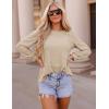 imageZESICA Long Sleeve Eyelet Tops for Womens Crew Neck Spring Shirts Casual Loose Blouses Trendy Clothes