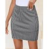 imageZESICA Plaid Mini Skirt for Womens 2025 Summer High Waist A Line Bodycon Pencil Skirts TrendyBlack
