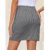imageZESICA Plaid Mini Skirt for Womens 2025 Summer High Waist A Line Bodycon Pencil Skirts TrendyBlack