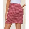 imageZESICA Plaid Mini Skirt for Womens 2025 Summer High Waist A Line Bodycon Pencil Skirts TrendyRed