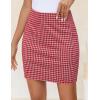 imageZESICA Plaid Mini Skirt for Womens 2025 Summer High Waist A Line Bodycon Pencil Skirts TrendyRed