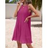 imageZESICA Womens 2025 Summer Halter Chiffon Mini Dresses Sleeveless Hollow Out A Line Flowy Ruffle Beach Vacation SundressRose