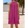 imageZESICA Womens 2025 Summer Halter Chiffon Mini Dresses Sleeveless Hollow Out A Line Flowy Ruffle Beach Vacation SundressRose