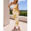 imageZESICA Womens Summer Bodycon Maxi Dresses 2025 Floral Spaghetti Strap Squre Neck Sleeveless Boho Beach Long DressesApricot
