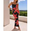 imageZESICA Womens Summer Bodycon Maxi Dresses 2025 Floral Spaghetti Strap Squre Neck Sleeveless Boho Beach Long DressesBlack