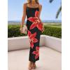 imageZESICA Womens Summer Bodycon Maxi Dresses 2025 Floral Spaghetti Strap Squre Neck Sleeveless Boho Beach Long DressesBlack