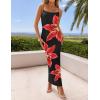 imageZESICA Womens Summer Bodycon Maxi Dresses 2025 Floral Spaghetti Strap Squre Neck Sleeveless Boho Beach Long DressesBlack