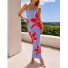 imageZESICA Womens Summer Bodycon Maxi Dresses 2025 Floral Spaghetti Strap Squre Neck Sleeveless Boho Beach Long DressesDusty Blue