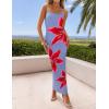 imageZESICA Womens Summer Bodycon Maxi Dresses 2025 Floral Spaghetti Strap Squre Neck Sleeveless Boho Beach Long DressesDusty Blue