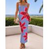 imageZESICA Womens Summer Bodycon Maxi Dresses 2025 Floral Spaghetti Strap Squre Neck Sleeveless Boho Beach Long DressesDusty Blue
