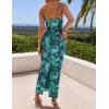 imageZESICA Womens Summer Bodycon Maxi Dresses 2025 Floral Spaghetti Strap Squre Neck Sleeveless Boho Beach Long DressesGreen
