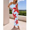 imageZESICA Womens Summer Bodycon Maxi Dresses 2025 Floral Spaghetti Strap Squre Neck Sleeveless Boho Beach Long DressesLight Blue