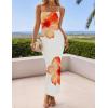 imageZESICA Womens Summer Bodycon Maxi Dresses 2025 Floral Spaghetti Strap Squre Neck Sleeveless Boho Beach Long DressesOrange
