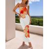 imageZESICA Womens Summer Bodycon Maxi Dresses 2025 Floral Spaghetti Strap Squre Neck Sleeveless Boho Beach Long DressesOrange