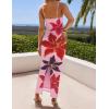 imageZESICA Womens Summer Bodycon Maxi Dresses 2025 Floral Spaghetti Strap Squre Neck Sleeveless Boho Beach Long DressesPink